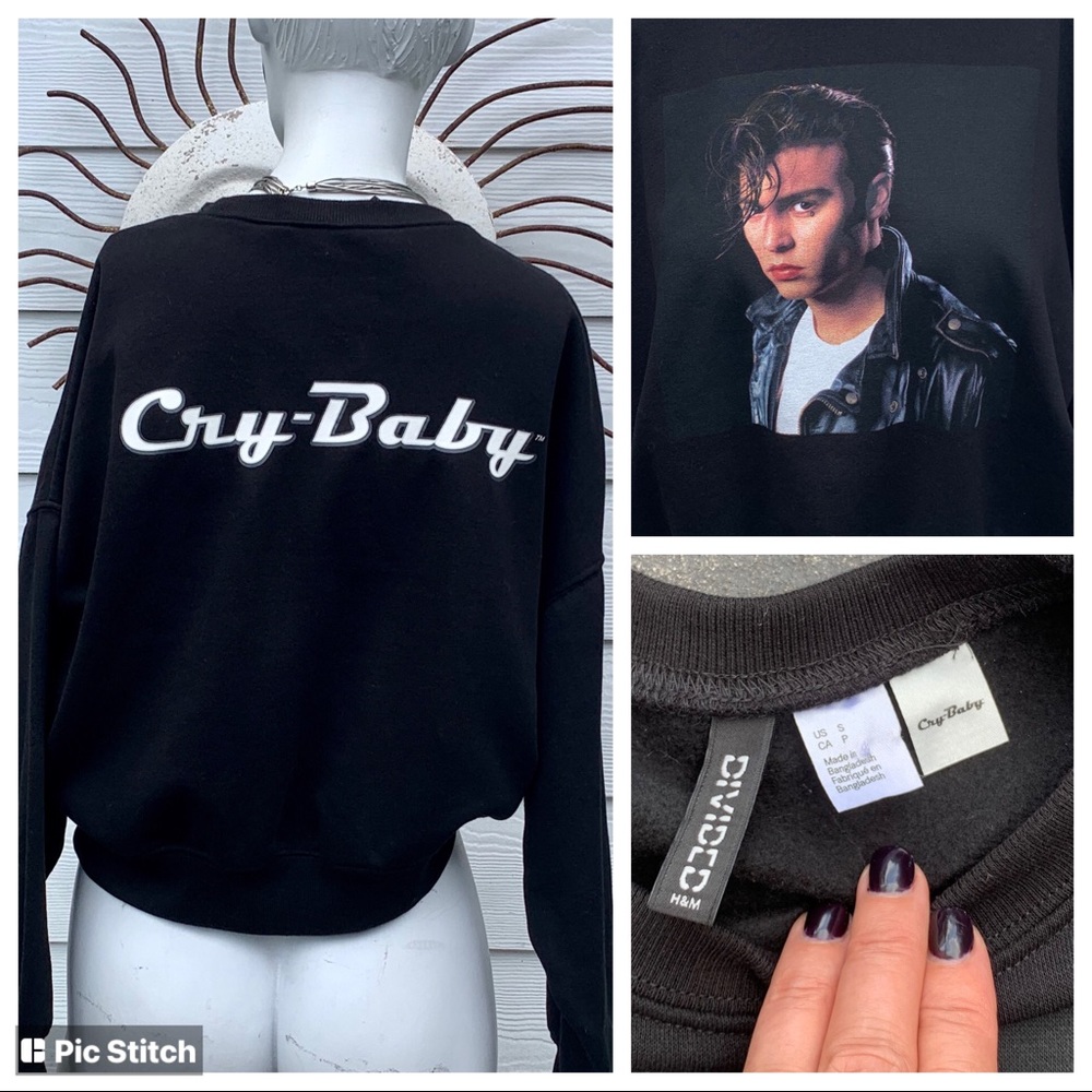 Cry-Baby Johnny Depp Crop sweatshirt-MINT